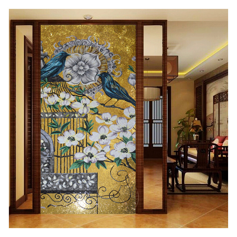 Zffm107 Glass Mosaic Hotel Wall Art Ideas Zfmosaic Factory - Glass Mosaic Wall Art Ideas