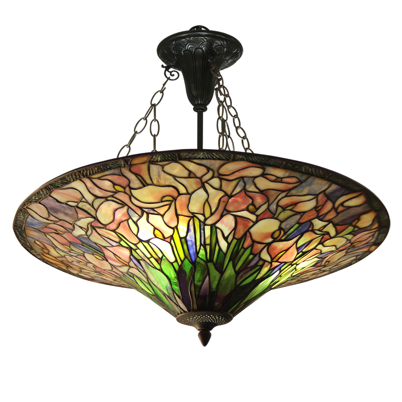 TDD009 antique tiffany stained glass chandelier ZFmosaic factory